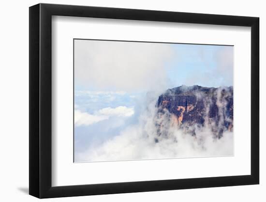 Sheer Cliffs of Mount Roraima - Landscape with Clouds Background-zanskar-Framed Photographic Print
