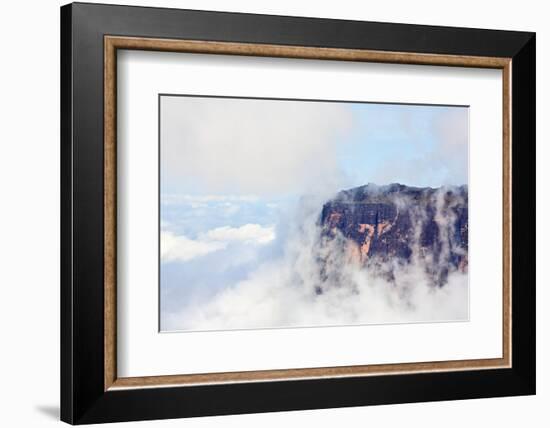 Sheer Cliffs of Mount Roraima - Landscape with Clouds Background-zanskar-Framed Photographic Print