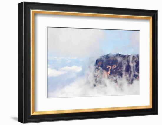 Sheer Cliffs of Mount Roraima - Landscape with Clouds Background-zanskar-Framed Photographic Print