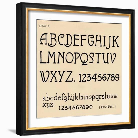 Sheet 6, from a portfolio of alphabets, 1929-Unknown-Framed Giclee Print