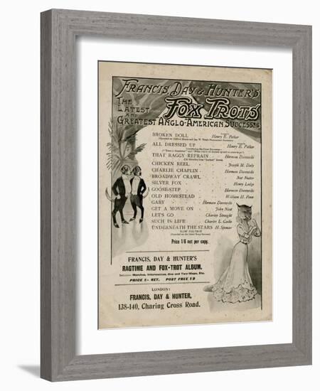 Sheet Music Back Cover, Francis, Day and Hunter-null-Framed Art Print