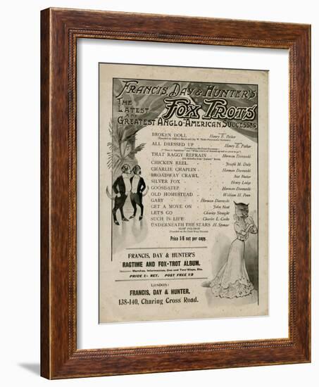 Sheet Music Back Cover, Francis, Day and Hunter-null-Framed Art Print