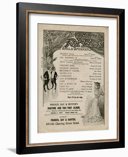 Sheet Music Back Cover, Francis, Day and Hunter-null-Framed Art Print