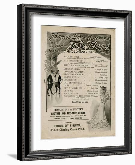 Sheet Music Back Cover, Francis, Day and Hunter-null-Framed Art Print