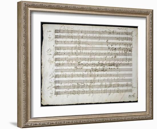 Sheet Music by Mozart: Six Contre Danses-null-Framed Giclee Print