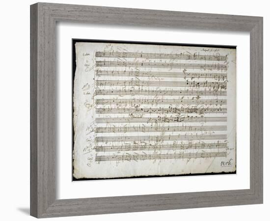 Sheet Music by Mozart: Six Contre Danses-null-Framed Giclee Print