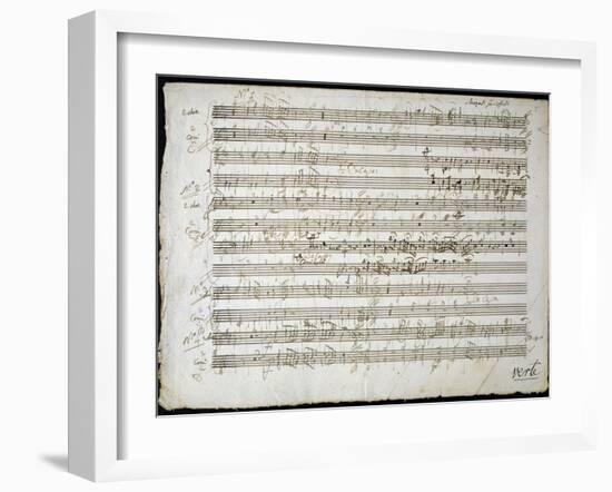 Sheet Music by Mozart: Six Contre Danses-null-Framed Giclee Print