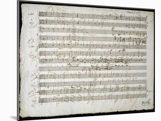 Sheet Music by Mozart: Six Contre Danses-null-Mounted Giclee Print