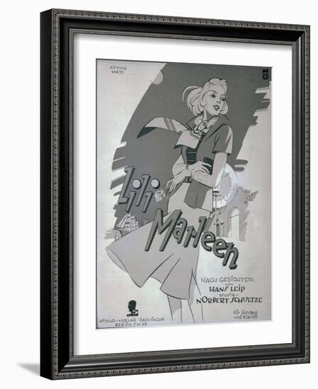 Sheet Music Cover for the Song 'Lili Marleen'-null-Framed Giclee Print