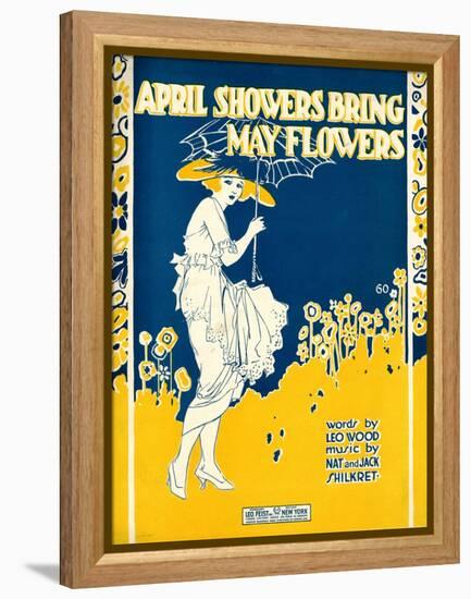 Sheet Music Covers: “April Showers Bring May Flowers” Music by N. and J. Sh-null-Framed Stretched Canvas