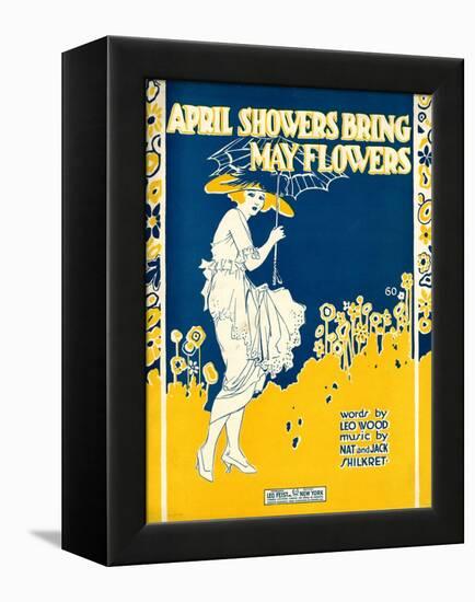 Sheet Music Covers: “April Showers Bring May Flowers” Music by N. and J. Sh-null-Framed Stretched Canvas