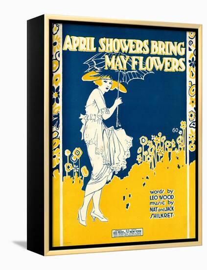 Sheet Music Covers: “April Showers Bring May Flowers” Music by N. and J. Sh-null-Framed Stretched Canvas