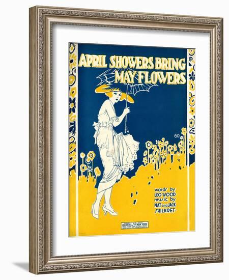 Sheet Music Covers: “April Showers Bring May Flowers” Music by N. and J. Sh-null-Framed Art Print