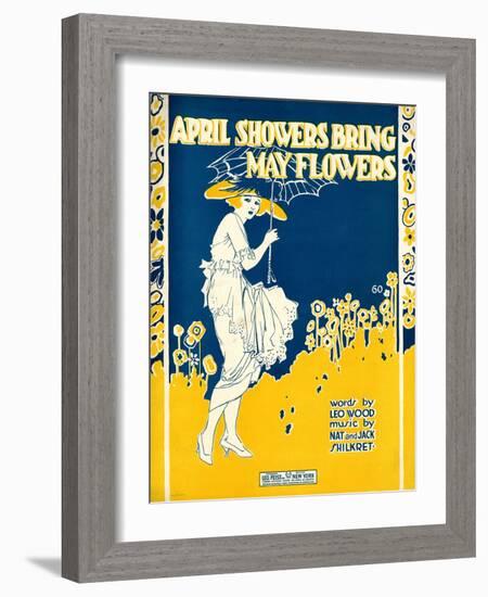 Sheet Music Covers: “April Showers Bring May Flowers” Music by N. and J. Sh-null-Framed Art Print