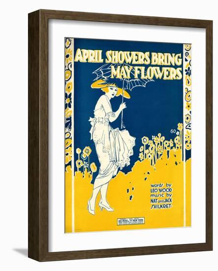 Sheet Music Covers: “April Showers Bring May Flowers” Music by N. and J. Sh-null-Framed Art Print