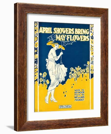 Sheet Music Covers: “April Showers Bring May Flowers” Music by N. and J. Sh-null-Framed Art Print