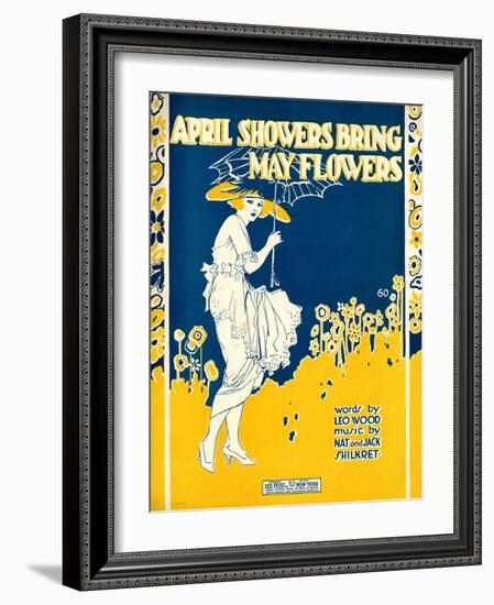 Sheet Music Covers: “April Showers Bring May Flowers” Music by N. and J. Sh-null-Framed Art Print