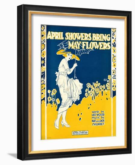 Sheet Music Covers: “April Showers Bring May Flowers” Music by N. and J. Sh-null-Framed Art Print