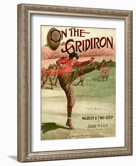 Sheet Music Covers: “On the Gridiron” Composed by Jacob H. Ellis, 1911-null-Framed Art Print