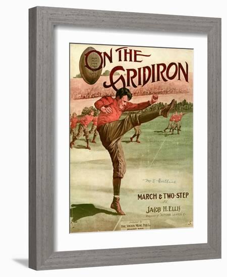 Sheet Music Covers: “On the Gridiron” Composed by Jacob H. Ellis, 1911-null-Framed Art Print