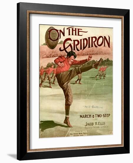 Sheet Music Covers: “On the Gridiron” Composed by Jacob H. Ellis, 1911-null-Framed Art Print