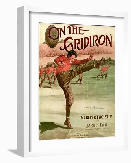 Sheet Music Covers: “On the Gridiron” Composed by Jacob H. Ellis, 1911-null-Framed Art Print