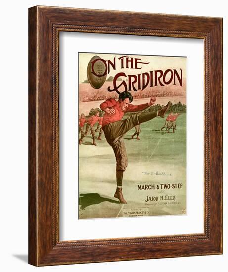 Sheet Music Covers: “On the Gridiron” Composed by Jacob H. Ellis, 1911-null-Framed Art Print