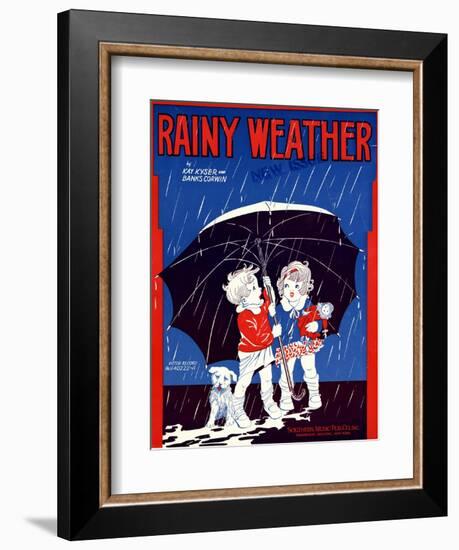 Sheet Music Covers: “Rainy Weather” Music and Words by Kay Kyser and Banks Corwin, 1930-null-Framed Premium Giclee Print