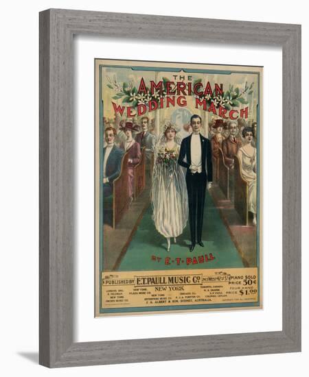 Sheet Music Covers: “The American Wedding March” Composed by E. T. Paull, 1918-null-Framed Art Print