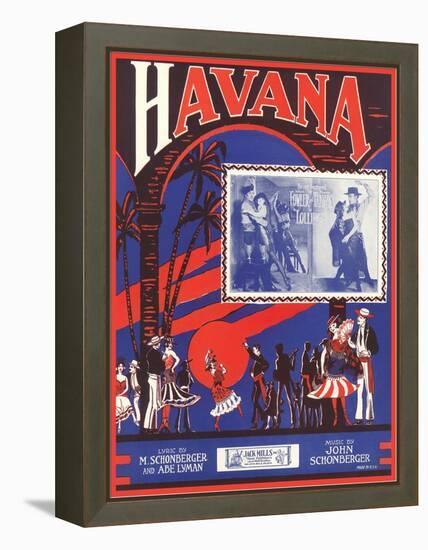 Sheet Music for Havana Musical-null-Framed Stretched Canvas