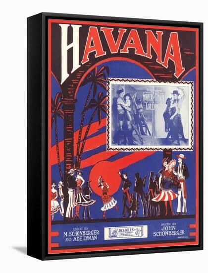 Sheet Music for Havana Musical-null-Framed Stretched Canvas