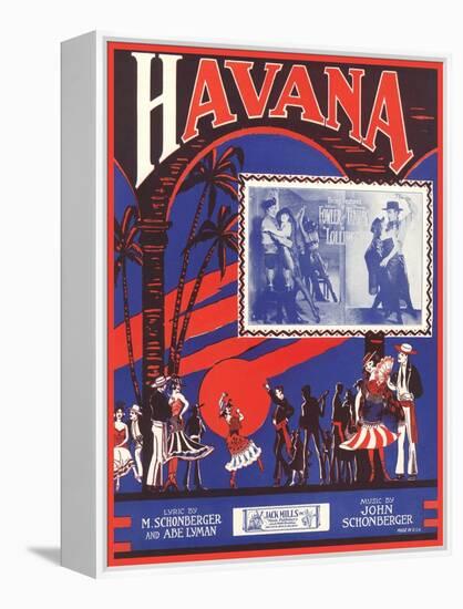 Sheet Music for Havana Musical-null-Framed Stretched Canvas
