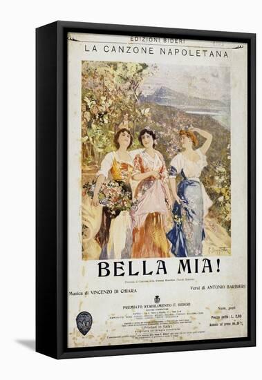 Sheet Music for Neapolitan Song Bella Mia-null-Framed Premier Image Canvas