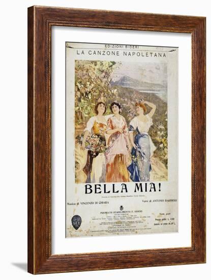 Sheet Music for Neapolitan Song Bella Mia-null-Framed Giclee Print