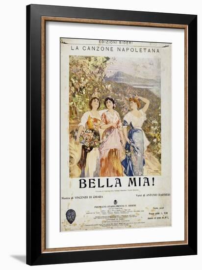 Sheet Music for Neapolitan Song Bella Mia-null-Framed Giclee Print