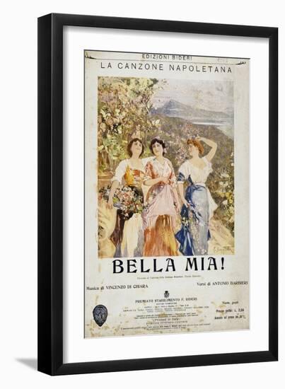 Sheet Music for Neapolitan Song Bella Mia-null-Framed Giclee Print