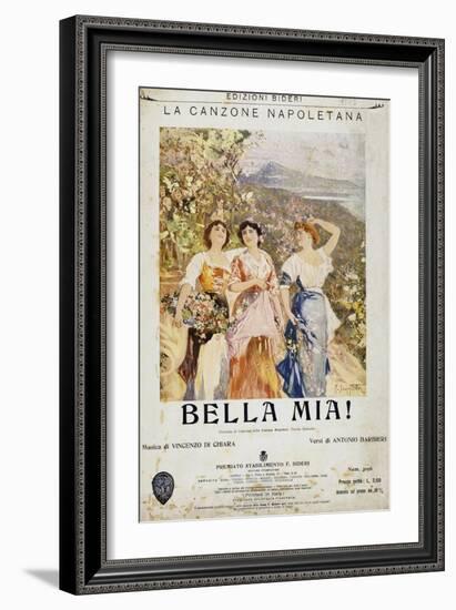 Sheet Music for Neapolitan Song Bella Mia-null-Framed Giclee Print