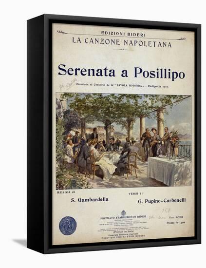 Sheet Music for Neapolitan Song Serenata a Posillipo-null-Framed Premier Image Canvas
