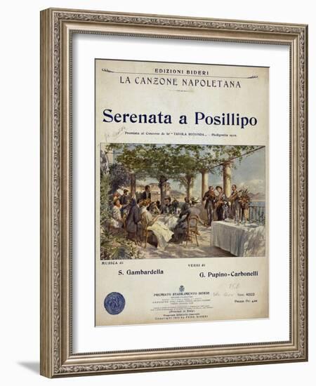 Sheet Music for Neapolitan Song Serenata a Posillipo-null-Framed Giclee Print