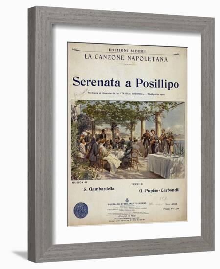 Sheet Music for Neapolitan Song Serenata a Posillipo-null-Framed Giclee Print