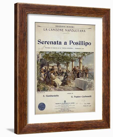 Sheet Music for Neapolitan Song Serenata a Posillipo-null-Framed Giclee Print