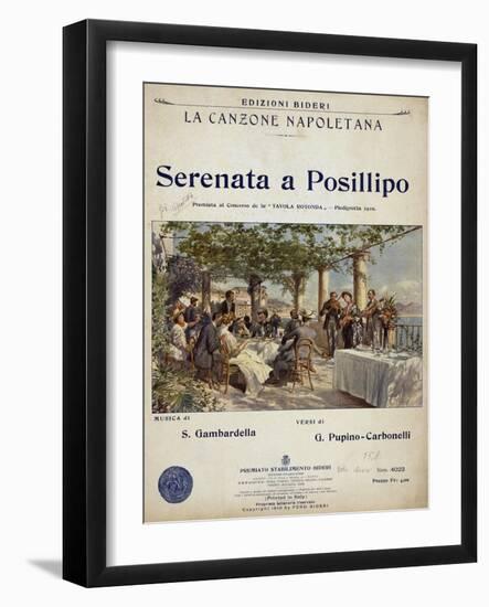 Sheet Music for Neapolitan Song Serenata a Posillipo-null-Framed Giclee Print