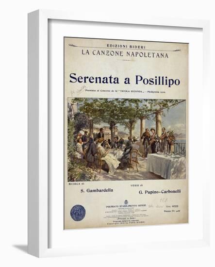 Sheet Music for Neapolitan Song Serenata a Posillipo-null-Framed Giclee Print