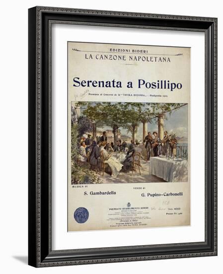 Sheet Music for Neapolitan Song Serenata a Posillipo-null-Framed Giclee Print