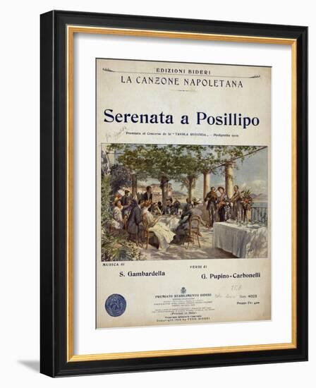 Sheet Music for Neapolitan Song Serenata a Posillipo-null-Framed Giclee Print