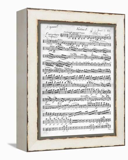 Sheet Music for the Overture to 'Egmont' by Ludwig Van Beethoven, Written Between 1809-10 (Print)-German-Framed Premier Image Canvas