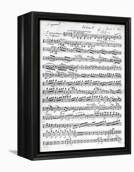 Sheet Music for the Overture to 'Egmont' by Ludwig Van Beethoven, Written Between 1809-10 (Print)-German-Framed Premier Image Canvas