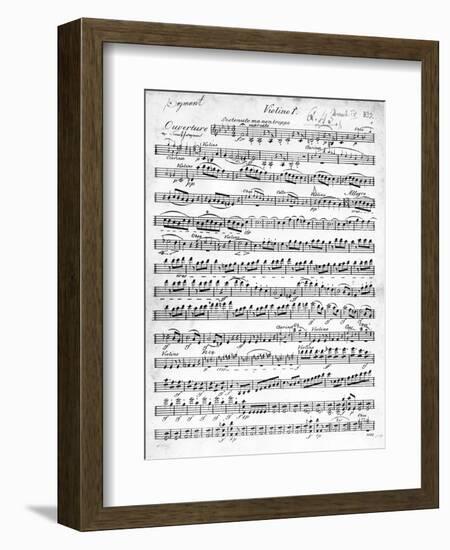 Sheet Music for the Overture to 'Egmont' by Ludwig Van Beethoven, Written Between 1809-10 (Print)-German-Framed Giclee Print