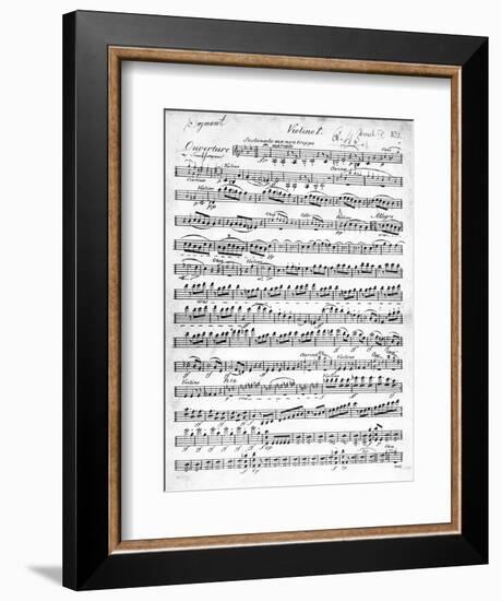 Sheet Music for the Overture to 'Egmont' by Ludwig Van Beethoven, Written Between 1809-10 (Print)-German-Framed Giclee Print