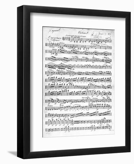 Sheet Music for the Overture to 'Egmont' by Ludwig Van Beethoven, Written Between 1809-10 (Print)-German-Framed Giclee Print